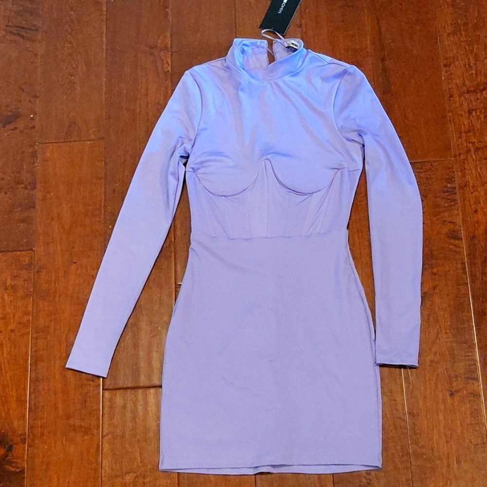 Fashion Nova Pastel Purple underwire mini dress 'waist slimming corset'